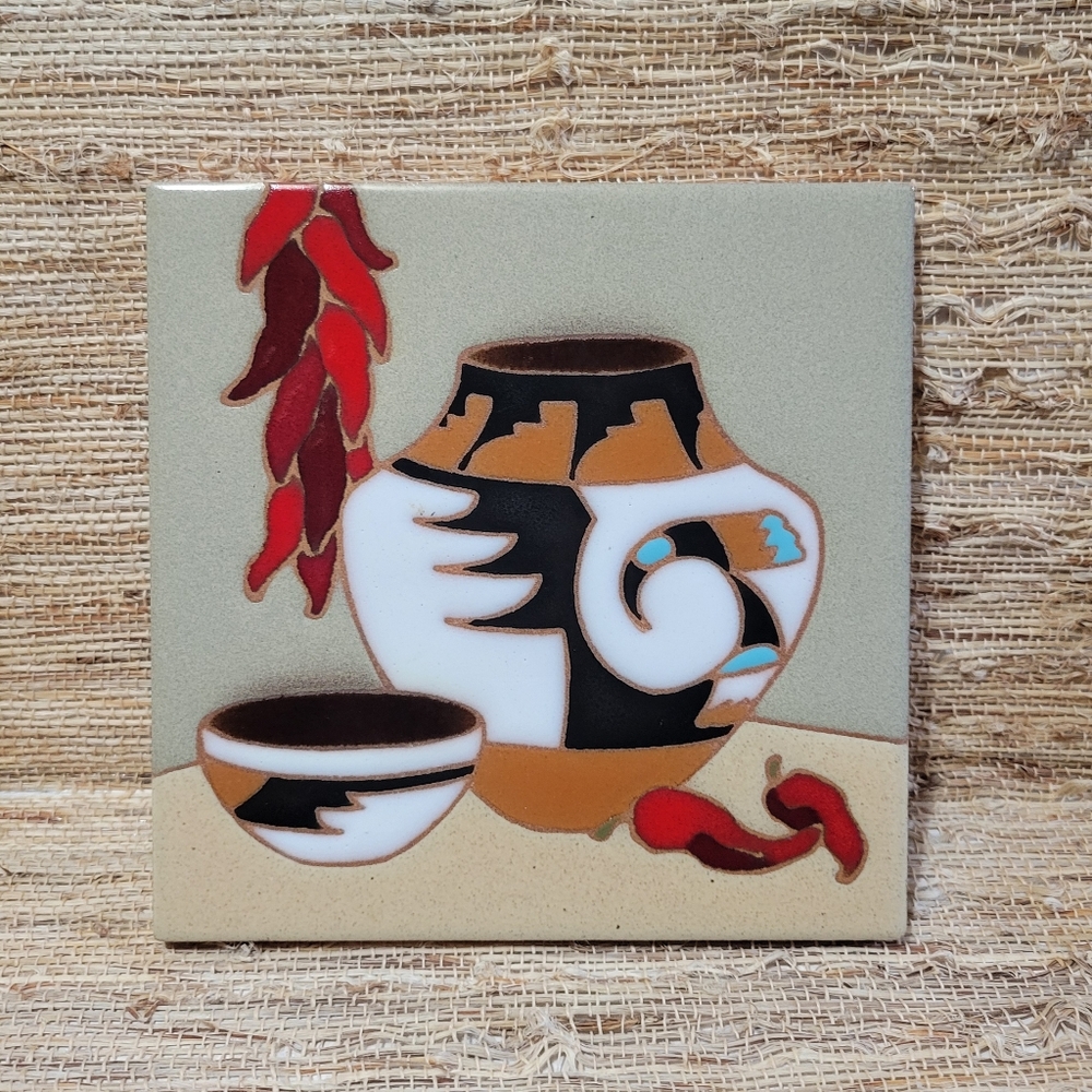 Brevettato Bicottura Tradizionale Piana Native Bowl & Pot Trivet Ceramic Tile
